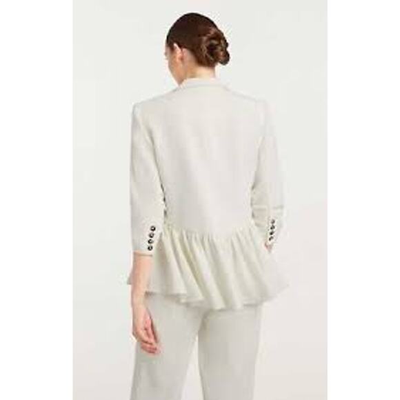 Cinq á Sept Kourtney Blazer Ivory ZJ5391319Z-IVO Single Breasted Ruffle NEW US6 - Picture 5 of 8